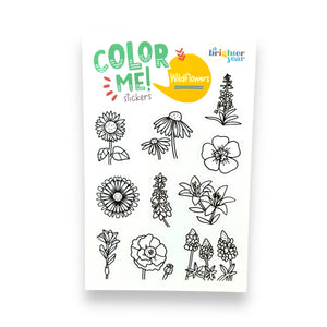 A Brighter Year | Color Your Own Wildflowers High Quality Compatible Stickers