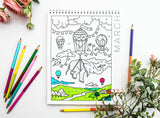 A Brighter Year | 12 Month Color By Day Evergreen Calendar 2025 Coloring Book