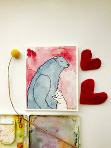 Argus Art Studio - Big and Little Bear Hug Greeting Card: 4" x 6"