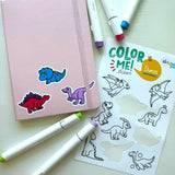 A Brighter Year | Color Your Own Dino High-quality Sticker for Kids & Baby