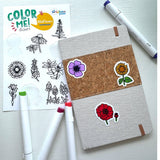 A Brighter Year | Color Your Own Wildflowers High Quality Compatible Stickers