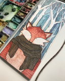 Argus Art Studio - Cozy Fox Watercolor Greeting Card