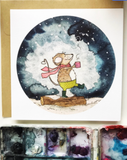 Argus Art Studio - Cozy Mouse Greeting Card