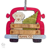 Bloom & Wander | Classic Red Truck & Dog Ornaments