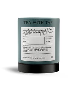 Tea with Tae - English Breakfast Black Tea Large Tube Gift (16 tea bags)