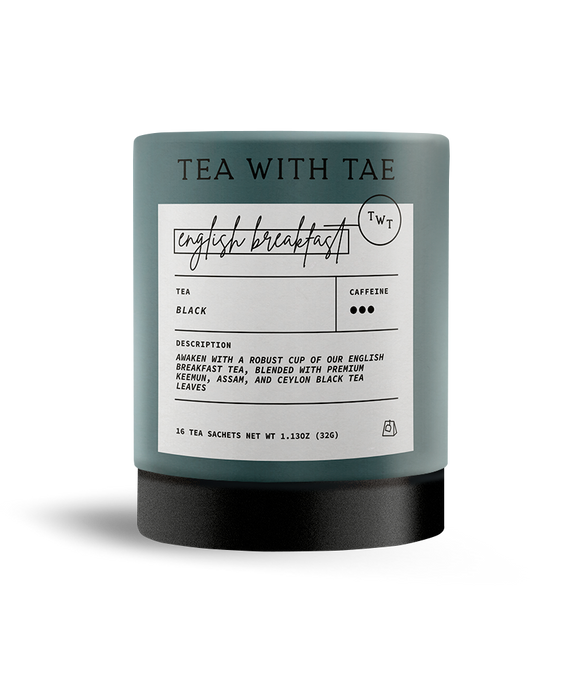 Tea with Tae - English Breakfast Black Tea Large Tube Gift (16 tea bags)