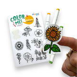 A Brighter Year | Color Your Own Wildflowers High Quality Compatible Stickers