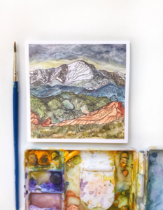 Argus Art Studio - Pikes Peak Greeting Cards: 4" x 4"