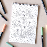 Antiquaria - Wildflowers Premium Coloring Book