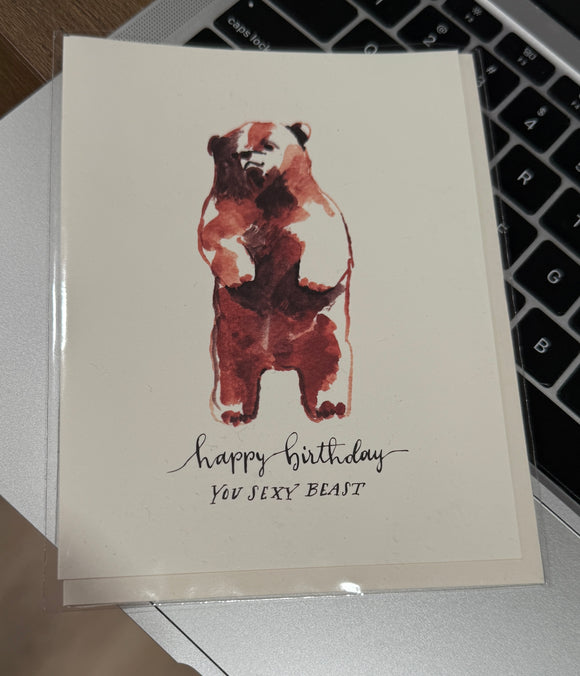 Antiquaria | You Sexy Beast Birthday Greeting Card