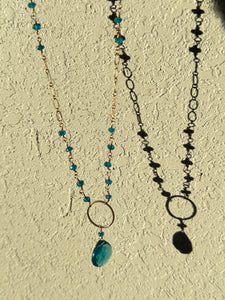 RuBarb | N8 Quartz and Apatite gold filled necklace