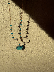 RuBarb | N6 Blue Quartz and Apatite Necklace