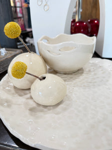 Sally Spear Pottery | Large white pod with small hole