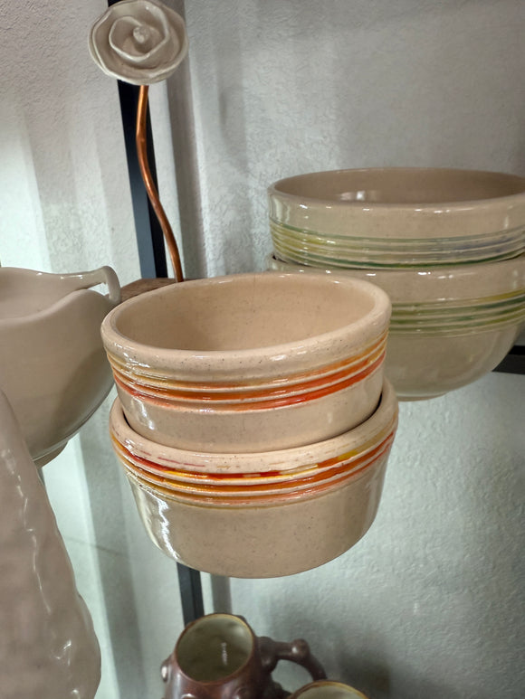 Sally Spear Pottery | small stripped dipping bowl