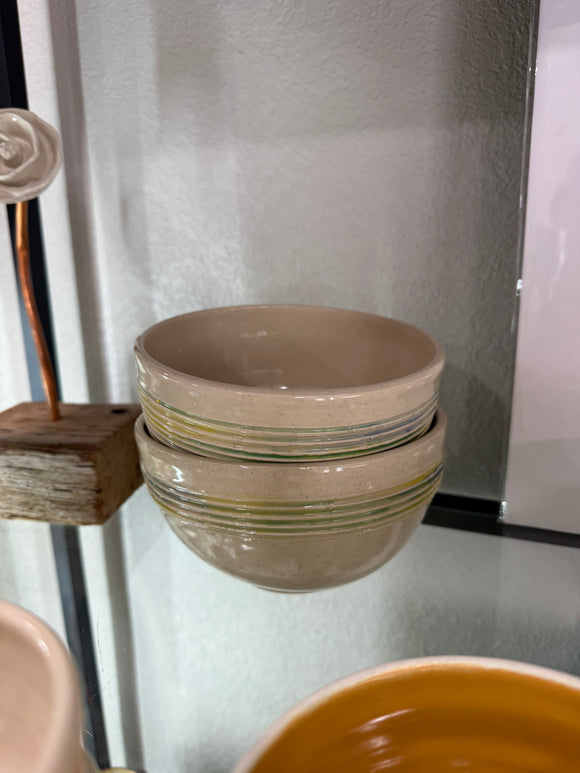Sally Spear Pottery | Large Stripped Ramen Bowl