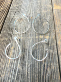 DK | 14k gf Circled Pearl or Herkimer Earrings