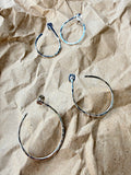 DK | 14k gf Circled Pearl or Herkimer Earrings