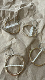 DK | 14k gf Circled Pearl or Herkimer Earrings