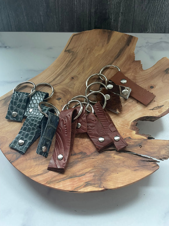 Recycled leather keychains | DK Originals Jewelry