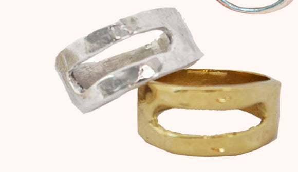 Dante Perozzi Jewelry | Open Rectangle Ring Silver