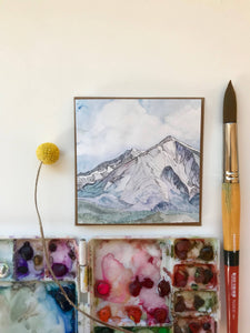 Argus Art Studio - Spring on Mount Sopris Watercolor Greeting Card: 4" x 4"