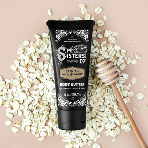 Spinster Sisters Co. - Fair Trade Shea Body Butter Lotion: Deeply Moisturizing: Oatmeal, Milk & Honey