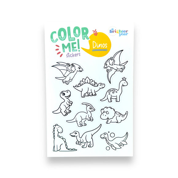 A Brighter Year | Color Your Own Dino High-quality Sticker for Kids & Baby