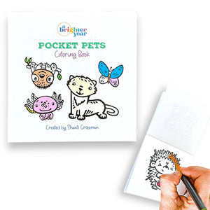 A Brighter Year | Pocket Pets Animal Designs 3x3 Mini Coloring Book for Adult