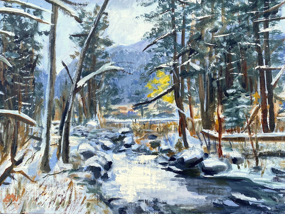 Diana Wright | Snowy Lefthand Creek; 12x9
