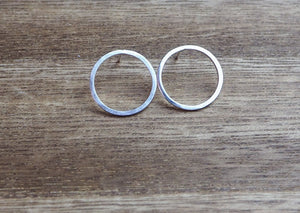 Argentium Circle Post Earrings Medium | DK Originals Jewelry