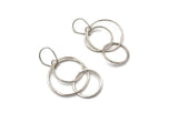 silver, 3 circles, handmade earwire