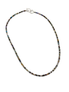Multi colored faceted gemstone bead choker necklace