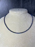 Azurite beads, tiny 2mm sized faceted beads on a wire, with handmade clasps 