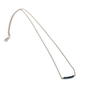 Blue Faceted Diamond Necklace, Sterling Silver | DK Originals Jewelry