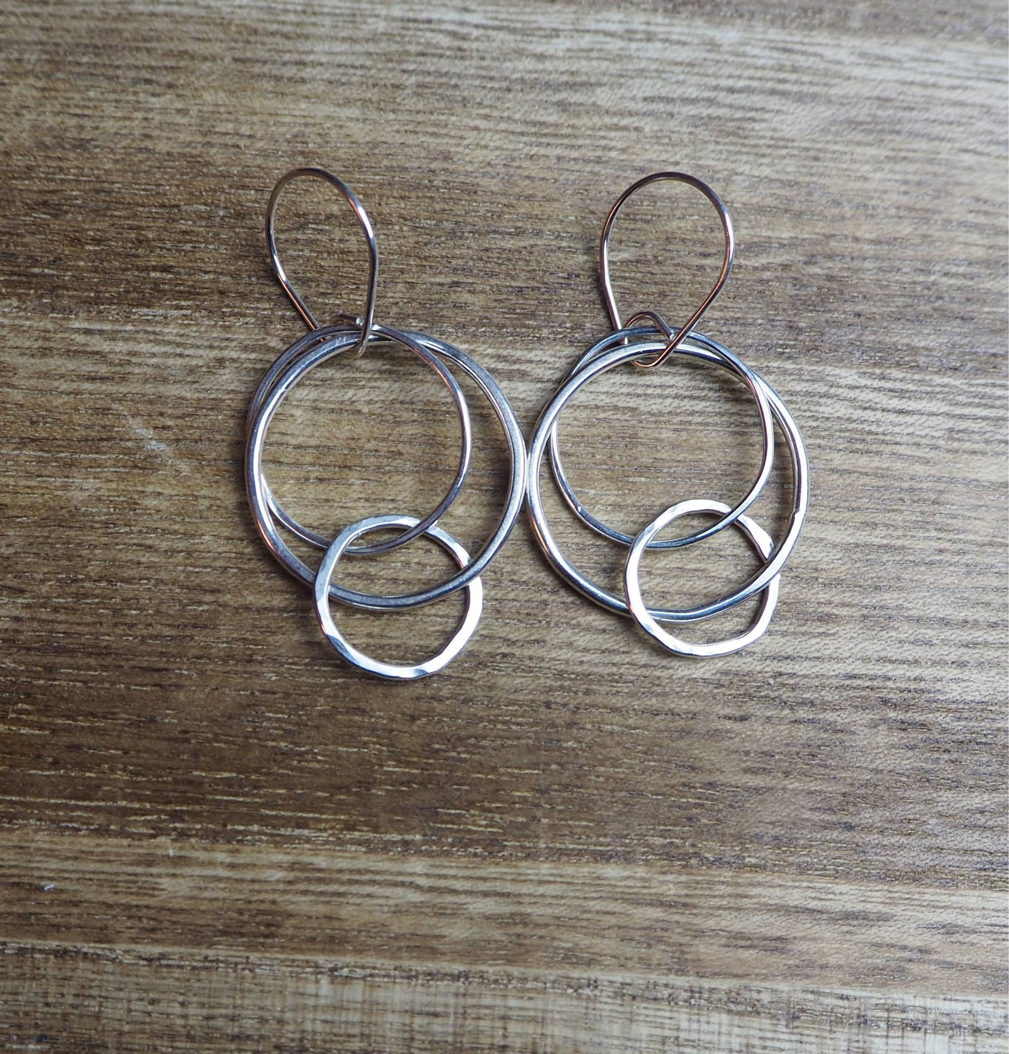 Three ring sterling silver earrings | DK Originals Jewelry